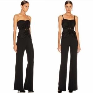 JONATHAN SIMKHAI Ruched Strapless Jumpsuit Size 4‎ Black Minimalist Formal